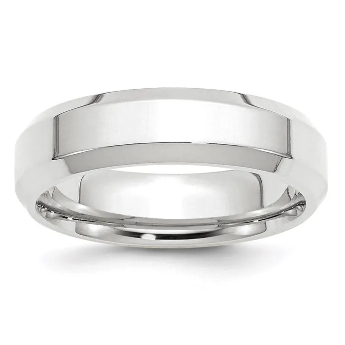 Goldia Rings Solid 10K White Gold 6mm Bevel Edge Comfort Fit MensWomens Wedding Band Ring Size 95 Goldia Rings Solid 10K White Gold 6mm Bevel Edge Comfort Fit MensWomens Wedding Band Ring Size 95