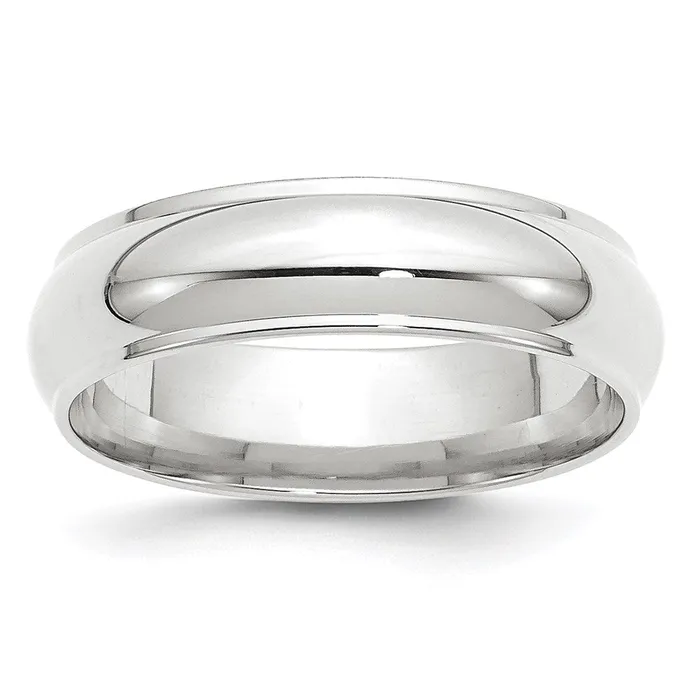 Goldia Rings Solid 10K White Gold 6mm Half Round with Edge MensWomens Wedding Band Ring Size 105 Goldia Rings Solid 10K White Gold 6mm Half Round with Edge MensWomens Wedding Band Ring Size 105