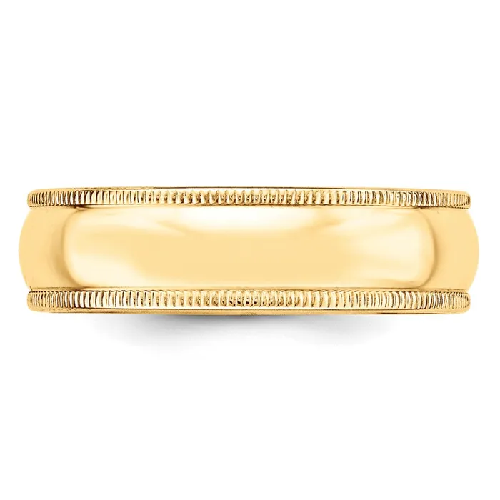 Goldia Rings Solid 10K Yellow Gold 6mm Light Weight Milgrain Half Round MensWomens Wedding Band Ring Size 135 Goldia Rings Solid 10K Yellow Gold 6mm Light Weight Milgrain Half Round MensWomens Wedding Band Ring Size 135