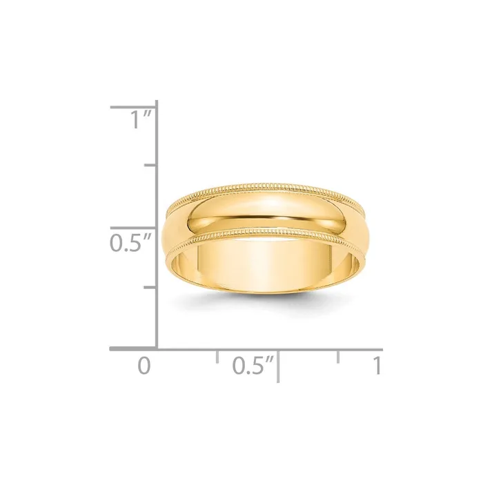 Goldia Rings Solid 10K Yellow Gold 6mm Light Weight Milgrain Half Round MensWomens Wedding Band Ring Size 135 Goldia Rings Solid 10K Yellow Gold 6mm Light Weight Milgrain Half Round MensWomens Wedding Band Ring Size 135