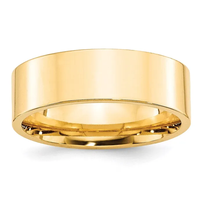 Goldia Rings Solid 10K Yellow Gold 7mm Standard Flat Comfort Fit MensWomens Wedding Band Ring Size 14 Goldia Rings Solid 10K Yellow Gold 7mm Standard Flat Comfort Fit MensWomens Wedding Band Ring Size 14
