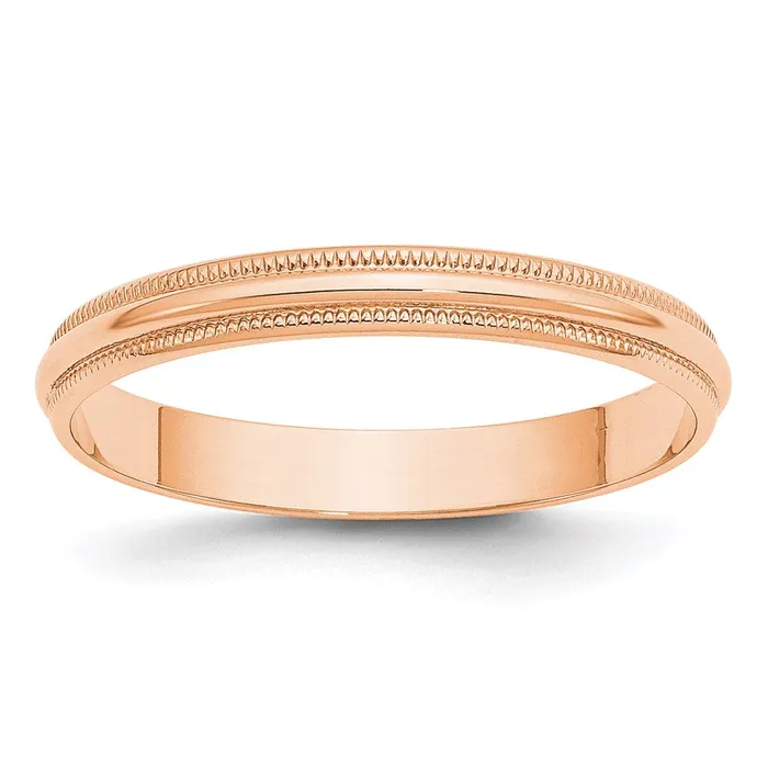 Goldia Rings Solid 10K Yellow Gold Rose Gold 3mm Light Weight Milgrain Half Round MensWomens Wedding Band Ring Size 75 Goldia Rings Solid 10K Yellow Gold Rose Gold 3mm Light Weight Milgrain Half Round MensWomens Wedding Band Ring Size 75