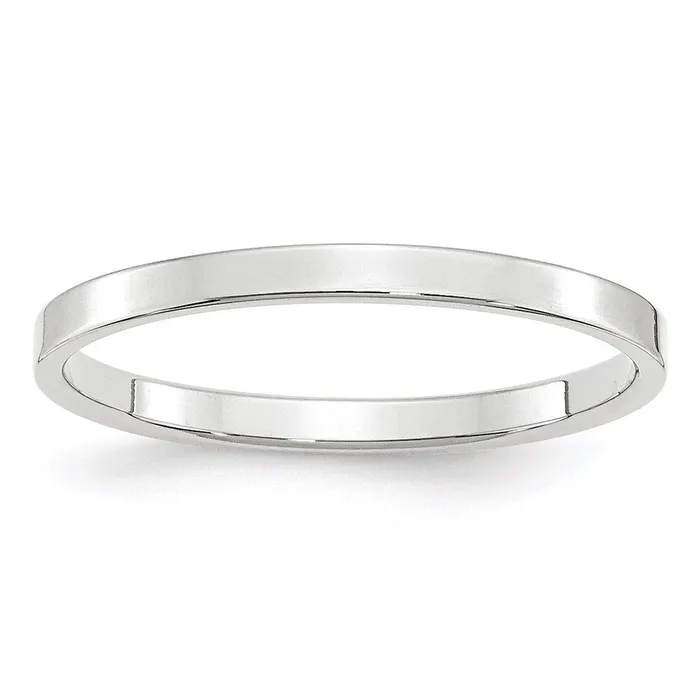 Goldia Rings Solid 14K White Gold 2mm Light Weight Flat MensWomens Wedding Band Ring Size 85 Goldia Rings Solid 14K White Gold 2mm Light Weight Flat MensWomens Wedding Band Ring Size 85