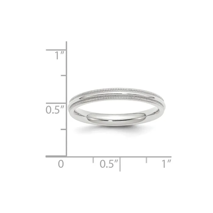 Goldia Rings Solid 14K White Gold 3mm Milgrain Comfort Fit MensWomens Wedding Band Ring Size 11 Goldia Rings Solid 14K White Gold 3mm Milgrain Comfort Fit MensWomens Wedding Band Ring Size 11
