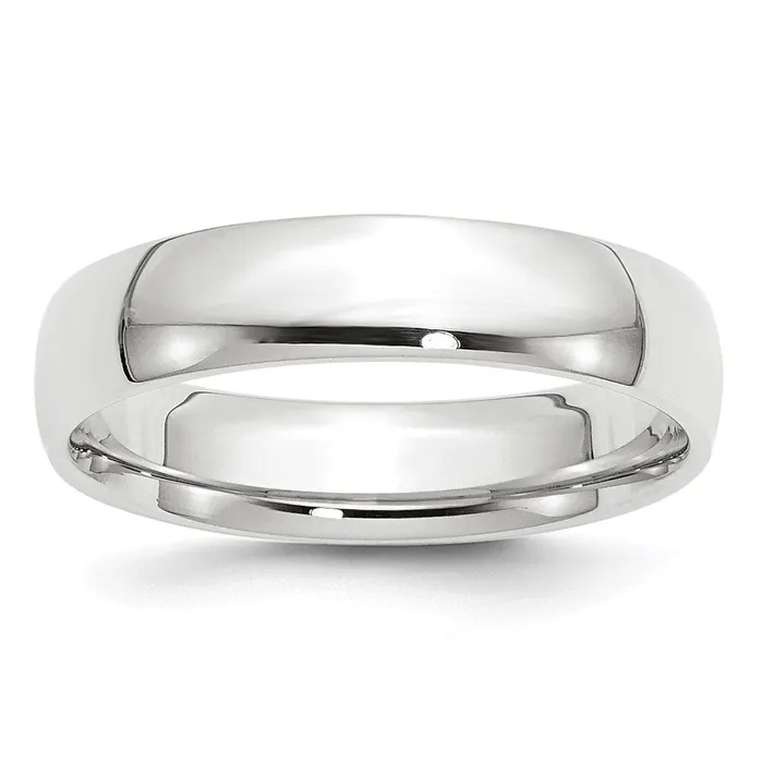 Goldia Rings Solid 14K White Gold 5mm Light Weight Comfort Fit MensWomens Wedding Band Ring Size 7