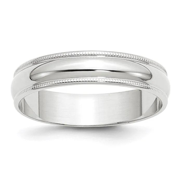 Goldia Rings Solid 14K White Gold 5mm Light Weight Milgrain Half Round MensWomens Wedding Band Ring Size 55 Goldia Rings Solid 14K White Gold 5mm Light Weight Milgrain Half Round MensWomens Wedding Band Ring Size 55
