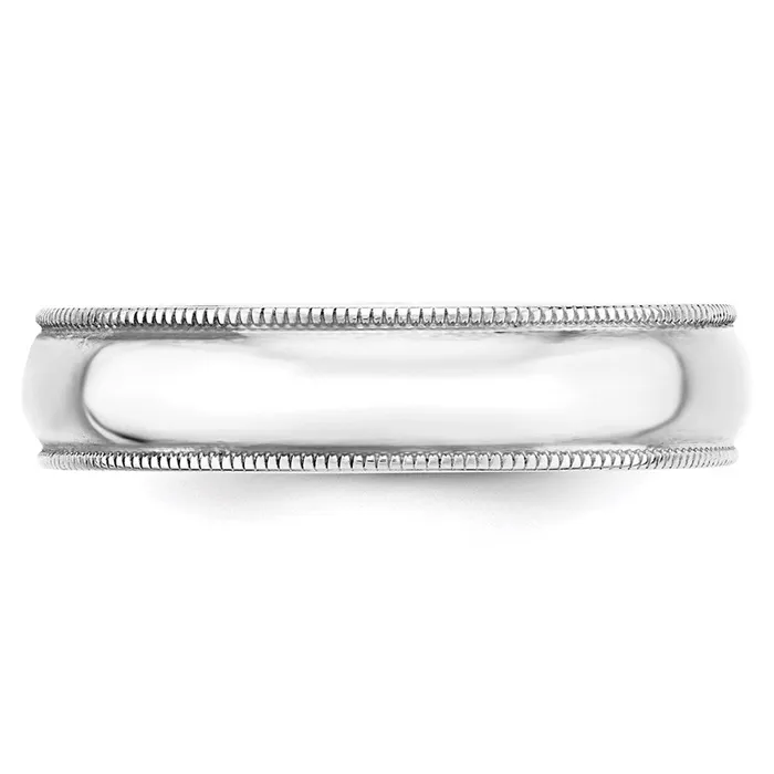 Goldia Rings Solid 14K White Gold 5mm Light Weight Milgrain Half Round MensWomens Wedding Band Ring Size 55 Goldia Rings Solid 14K White Gold 5mm Light Weight Milgrain Half Round MensWomens Wedding Band Ring Size 55