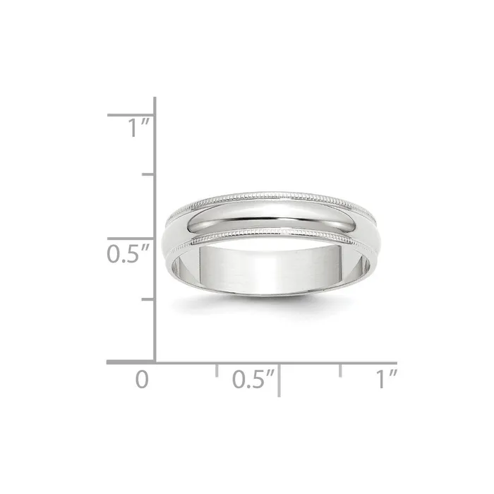 Goldia Rings Solid 14K White Gold 5mm Light Weight Milgrain Half Round MensWomens Wedding Band Ring Size 55 Goldia Rings Solid 14K White Gold 5mm Light Weight Milgrain Half Round MensWomens Wedding Band Ring Size 55