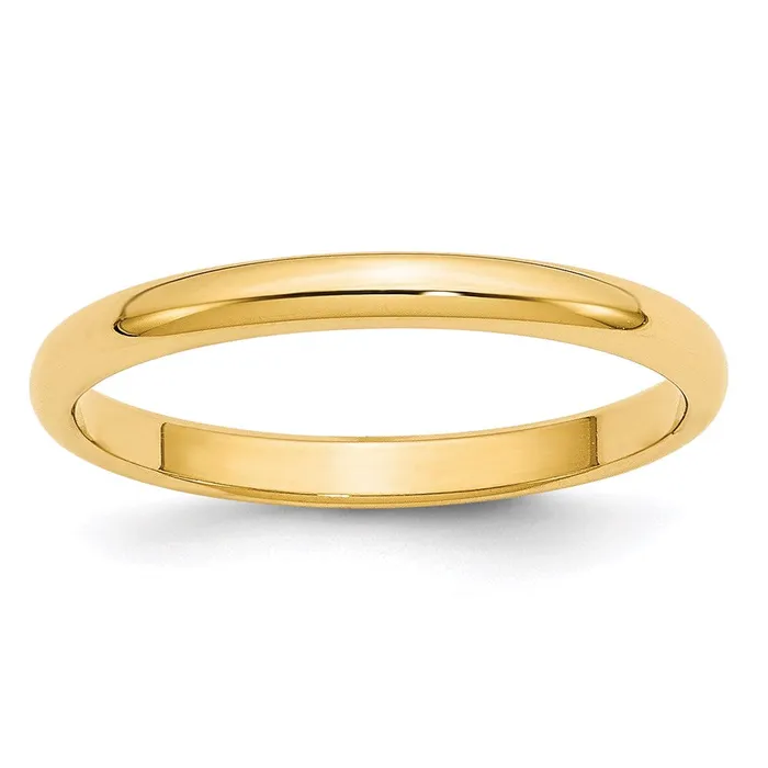 Goldia Rings Solid 14K Yellow Gold 25mm Half Round MensWomens Wedding Band Ring Size 14