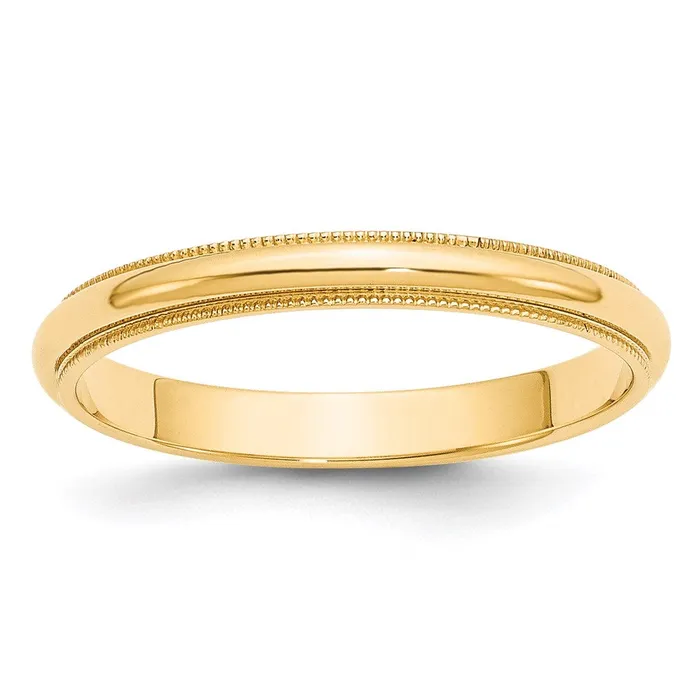Goldia Rings Solid 14K Yellow Gold 3mm Milgrain HalfRound Wedding MensWomens Wedding Band Ring Size 75 Goldia Rings Solid 14K Yellow Gold 3mm Milgrain HalfRound Wedding MensWomens Wedding Band Ring Size 75