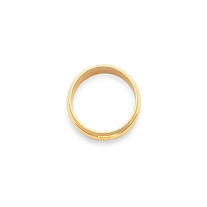 Goldia Rings Solid 14K Yellow Gold 3mm Milgrain HalfRound Wedding MensWomens Wedding Band Ring Size 75