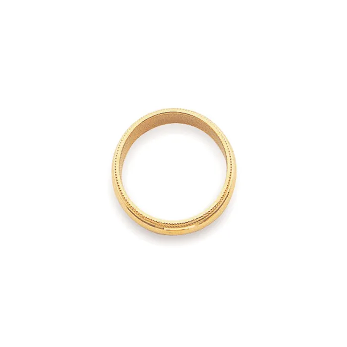 Goldia Rings Solid 14K Yellow Gold 3mm Milgrain HalfRound Wedding MensWomens Wedding Band Ring Size 75