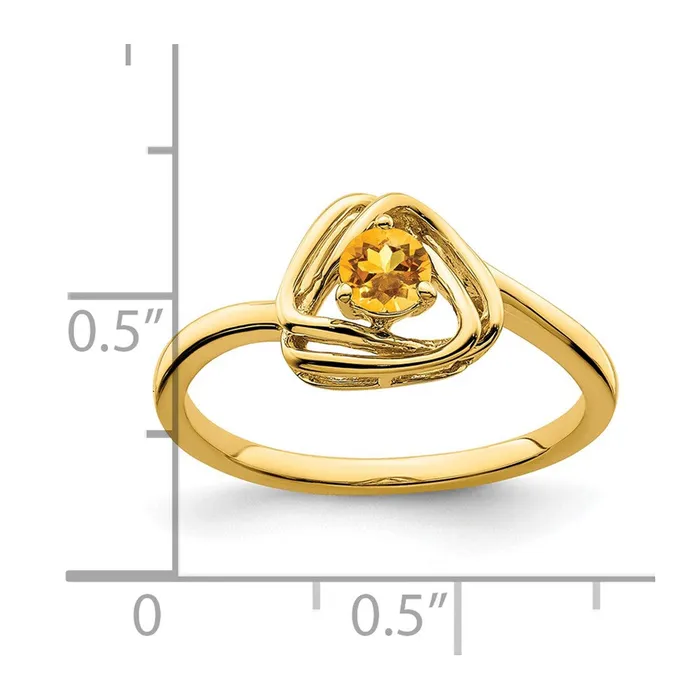 Goldia Rings Solid 14k Yellow Gold Simulated Citrine Triangle Ring