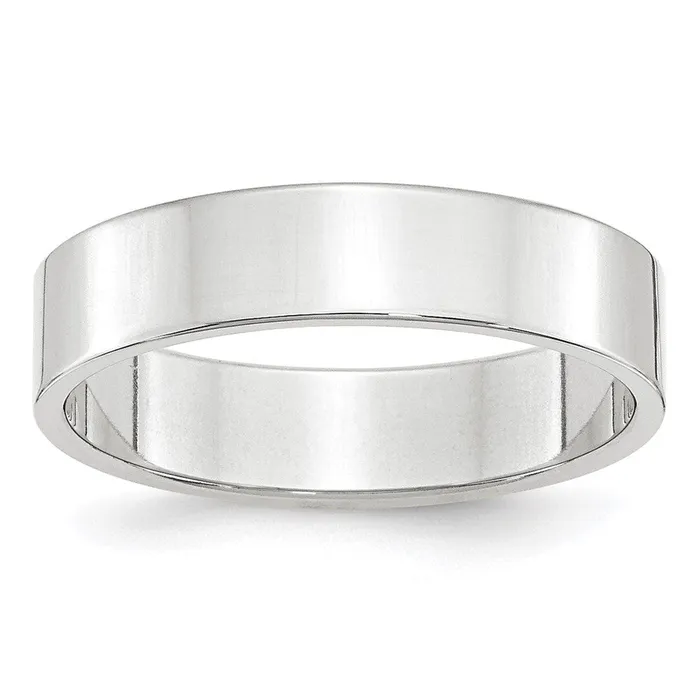 Goldia Rings Solid 18K White Gold 5mm Light Weight Flat MensWomens Wedding Band Ring Size 95 Goldia Rings Solid 18K White Gold 5mm Light Weight Flat MensWomens Wedding Band Ring Size 95