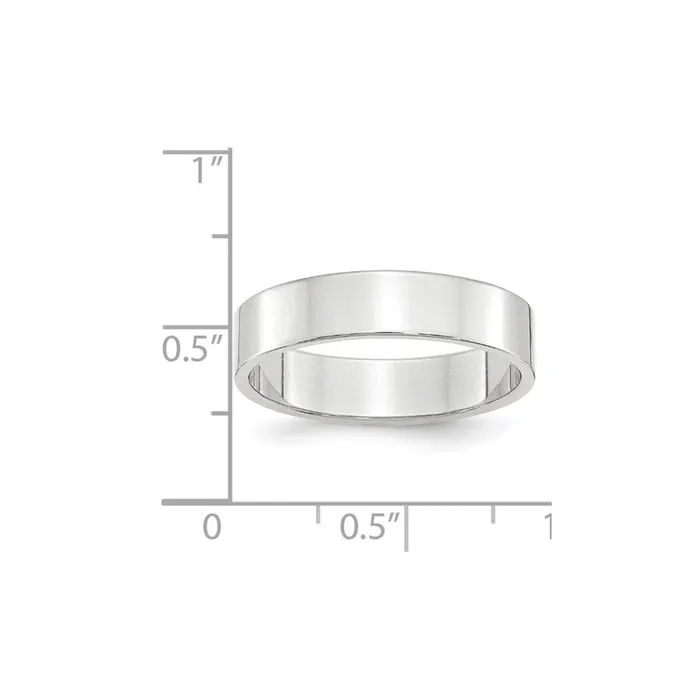 Goldia Rings Solid 18K White Gold 5mm Light Weight Flat MensWomens Wedding Band Ring Size 95 Goldia Rings Solid 18K White Gold 5mm Light Weight Flat MensWomens Wedding Band Ring Size 95
