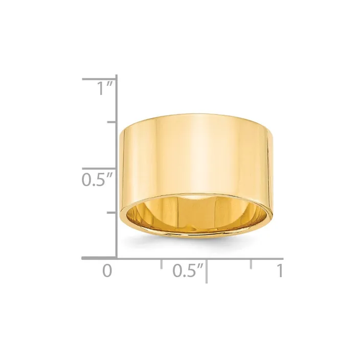 Goldia Rings Solid 18K Yellow Gold 12mm Light Weight Flat MensWomens Wedding Band Ring Size 12 Goldia Rings Solid 18K Yellow Gold 12mm Light Weight Flat MensWomens Wedding Band Ring Size 12