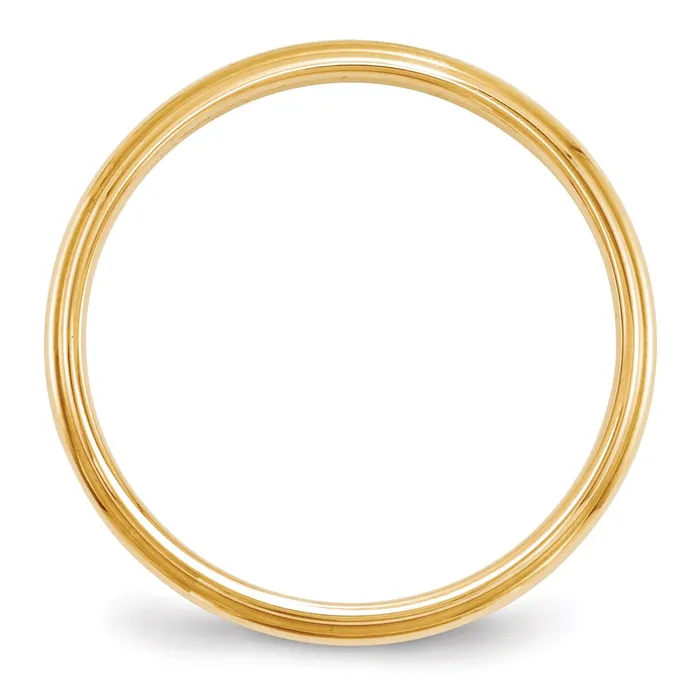 Goldia Rings Solid 18K Yellow Gold 25mm Half Round with Edge MensWomens Wedding Band Ring Size 85
