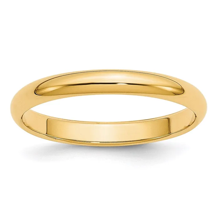 Goldia Rings Solid 18K Yellow Gold 3mm Half Round MensWomens Wedding Band Ring Size 13