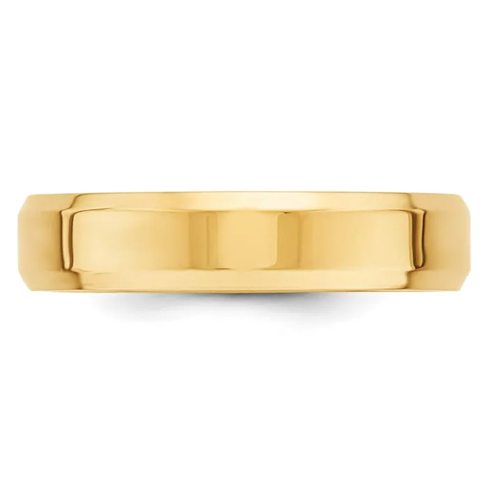 Goldia Rings Solid 18K Yellow Gold 5mm Bevel Edge Comfort Fit MensWomens Wedding Band Ring Size 55 Goldia Rings Solid 18K Yellow Gold 5mm Bevel Edge Comfort Fit MensWomens Wedding Band Ring Size 55