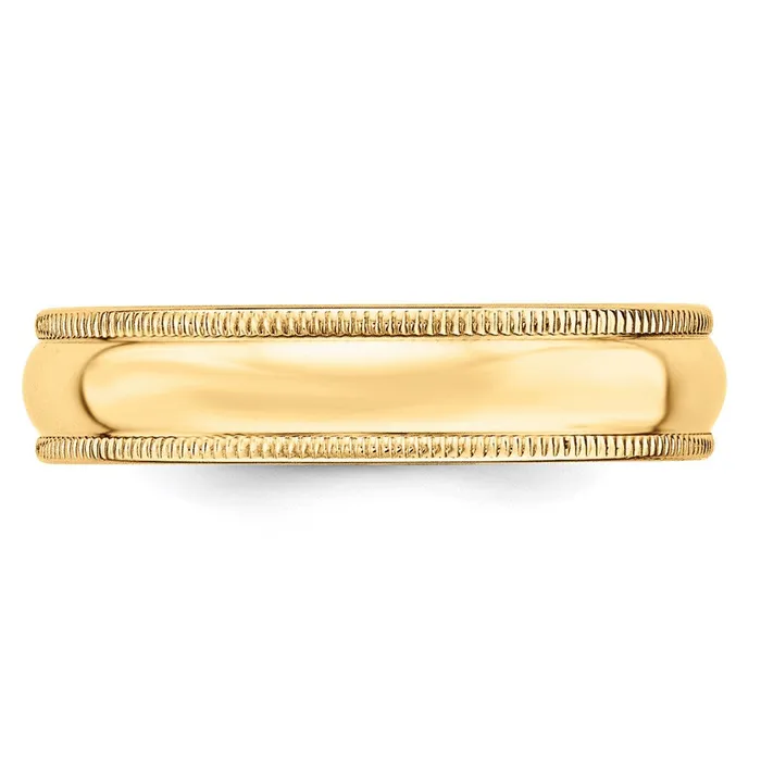 Goldia Rings Solid 18K Yellow Gold 5mm Light Weight Milgrain Half Round MensWomens Wedding Band Ring Size 7 Goldia Rings Solid 18K Yellow Gold 5mm Light Weight Milgrain Half Round MensWomens Wedding Band Ring Size 7
