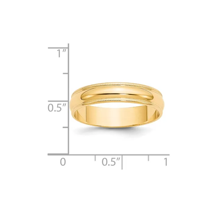 Goldia Rings Solid 18K Yellow Gold 5mm Light Weight Milgrain Half Round MensWomens Wedding Band Ring Size 7 Goldia Rings Solid 18K Yellow Gold 5mm Light Weight Milgrain Half Round MensWomens Wedding Band Ring Size 7
