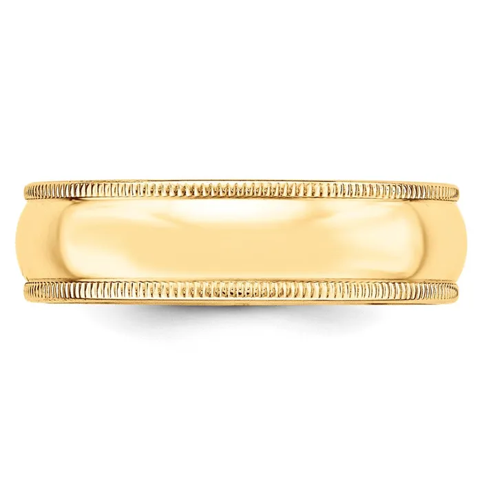 Goldia Rings Solid 18K Yellow Gold 6mm Milgrain HalfRound Wedding MensWomens Wedding Band Ring Size 6 Goldia Rings Solid 18K Yellow Gold 6mm Milgrain HalfRound Wedding MensWomens Wedding Band Ring Size 6