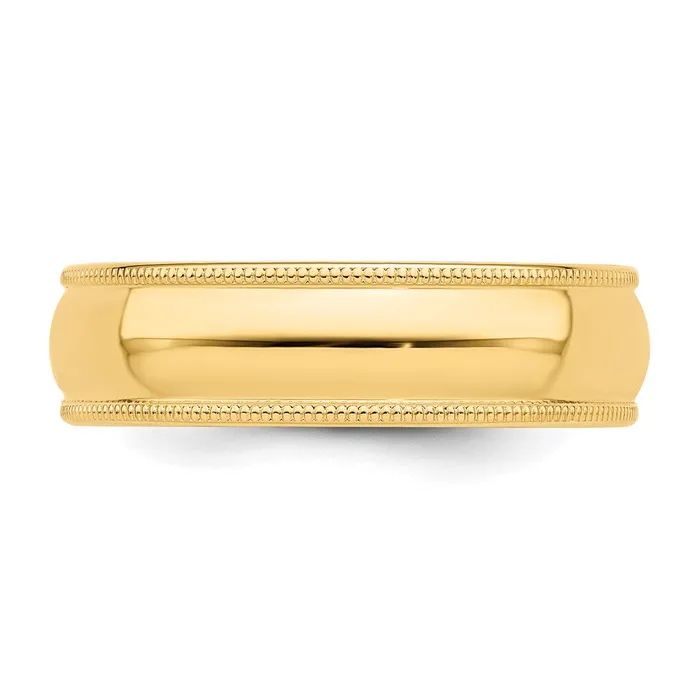 Goldia Rings Solid 18K Yellow Gold 6mm Milgrain HalfRound Wedding MensWomens Wedding Band Ring Size 6 Goldia Rings Solid 18K Yellow Gold 6mm Milgrain HalfRound Wedding MensWomens Wedding Band Ring Size 6