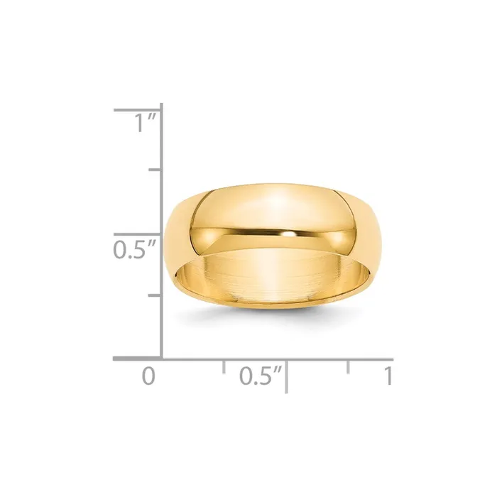 Goldia Rings Solid 18K Yellow Gold 7mm HalfRound Wedding MensWomens Wedding Band Ring Size 105 Goldia Rings Solid 18K Yellow Gold 7mm HalfRound Wedding MensWomens Wedding Band Ring Size 105