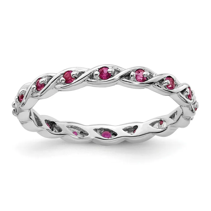 Goldia Rings Sterling Silver Stackable Expressions Created Ruby Ring
