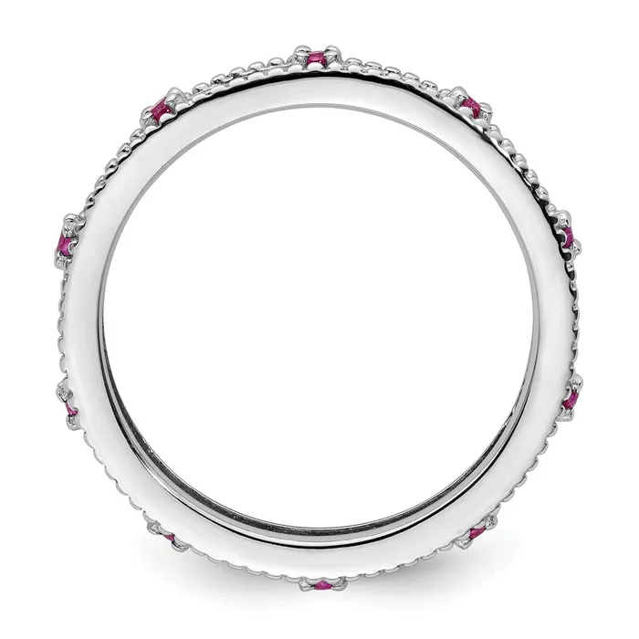 Goldia Rings Sterling Silver Stackable Expressions Created Ruby Ring