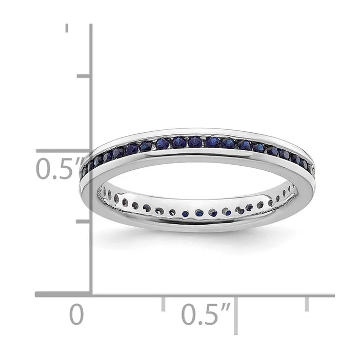 Goldia Rings Sterling Silver Stackable Expressions Polished Created Sapphire Ring
