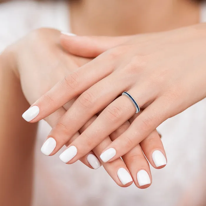 Goldia Rings Sterling Silver Stackable Expressions Polished Created Sapphire Ring