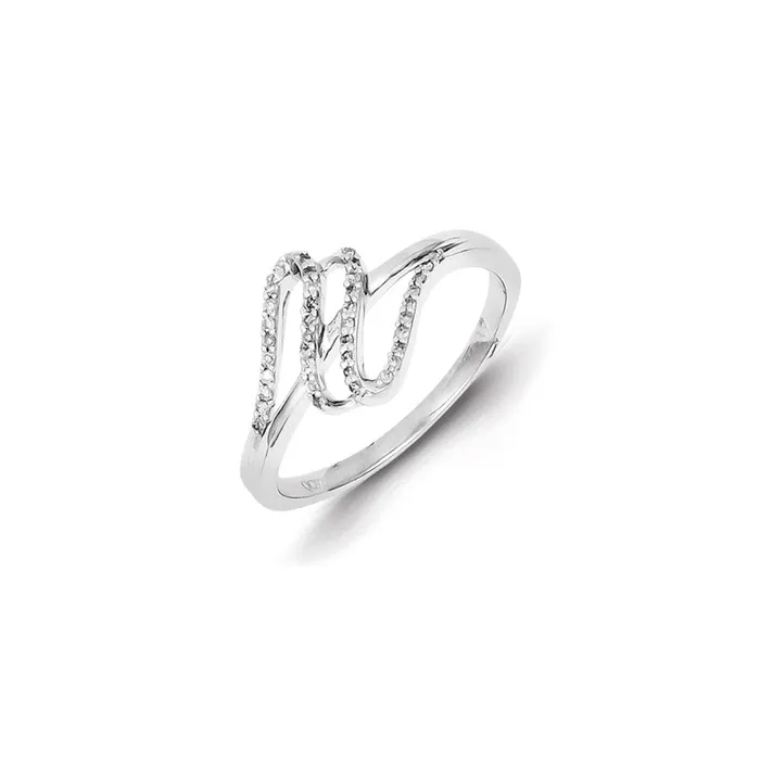 Goldia Rings Sterling Silver Twist Diamond Ring