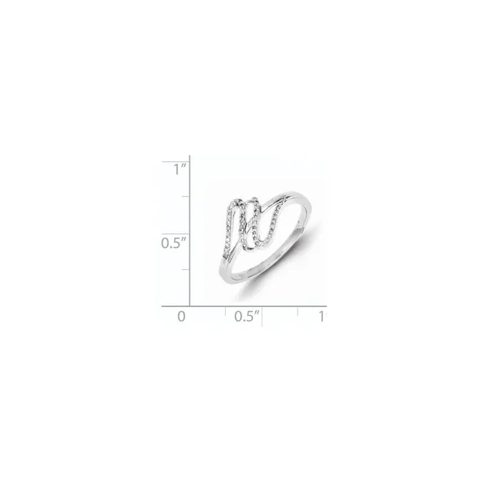 Goldia Rings Sterling Silver Twist Diamond Ring