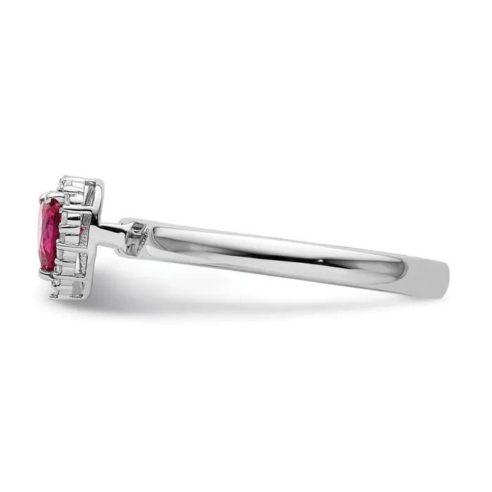 Goldia Sterling Silver Stackable Expressions Cr Ruby Heart Diamond Ring Rings