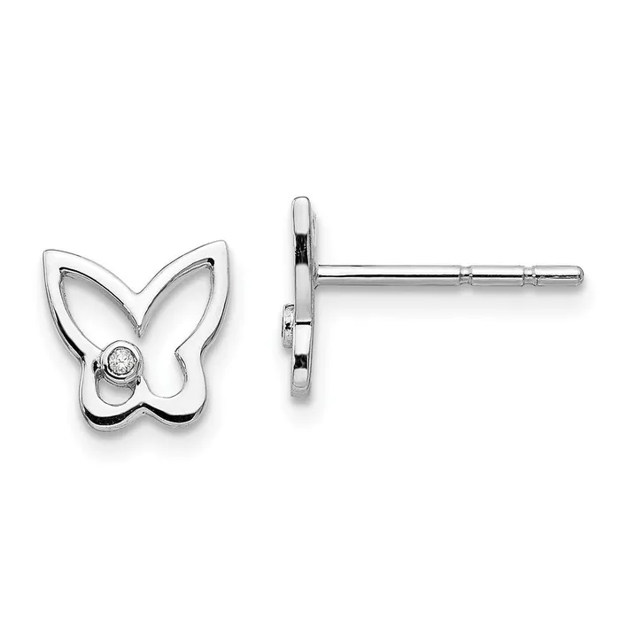 Goldia White Ice Sterling Silver Rhodiumplated Diamond Butterfly Post Earrings Earrings Goldia White Ice Sterling Silver Rhodiumplated Diamond Butterfly Post Earrings Earrings