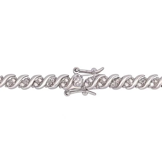 JMS always Bracelets Original AMOUR 1 CT TW Diamond Sshape Tennis Bracelet In Sterling Silver JMS always Bracelets Original AMOUR 1 CT TW Diamond Sshape Tennis Bracelet In Sterling Silver