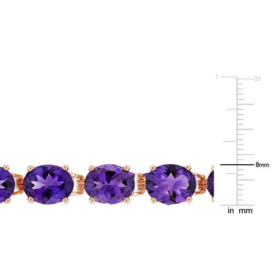 JMS always Bracelets Original AMOUR 36 CT TGW Ovalcut Africaamethyst Tennis Bracelet In Rose Gold Plated Sterling Silver JMS always Bracelets Original AMOUR 36 CT TGW Ovalcut Africaamethyst Tennis Bracelet In Rose Gold Plated Sterling Silver
