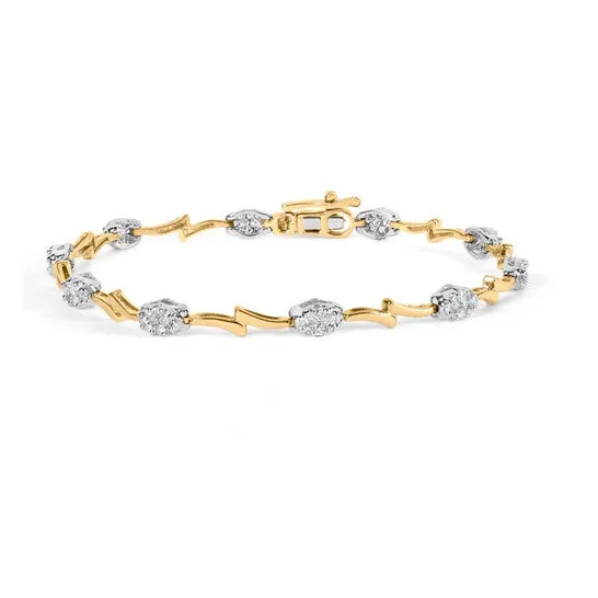 JMS always Bracelets Original Haus of Brilliance 10K White and Yellow Gold 100 Cttw Diamond Oval Shaped Cluster Link Bracelet IJ Color SI2I1 Clarity 7 Inches JMS always Bracelets Original Haus of Brilliance 10K White and Yellow Gold 100 Cttw Diamond Oval Shaped Cluster Link Bracelet IJ Color SI2I1 Clarity 7 Inches