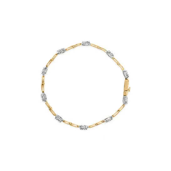 JMS always Bracelets Original Haus of Brilliance 10K White and Yellow Gold 100 Cttw Diamond Oval Shaped Cluster Link Bracelet IJ Color SI2I1 Clarity 7 Inches JMS always Bracelets Original Haus of Brilliance 10K White and Yellow Gold 100 Cttw Diamond Oval Shaped Cluster Link Bracelet IJ Color SI2I1 Clarity 7 Inches
