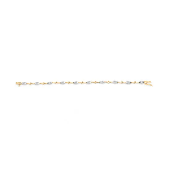 JMS always Bracelets Original Haus of Brilliance 10K White and Yellow Gold 100 Cttw Diamond Oval Shaped Cluster Link Bracelet IJ Color SI2I1 Clarity 7 Inches JMS always Bracelets Original Haus of Brilliance 10K White and Yellow Gold 100 Cttw Diamond Oval Shaped Cluster Link Bracelet IJ Color SI2I1 Clarity 7 Inches