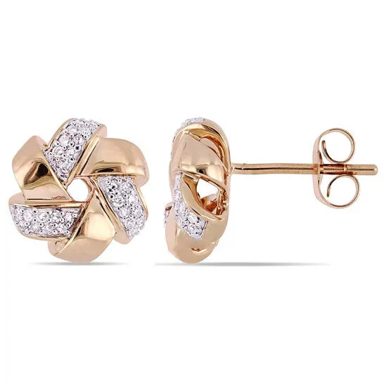 JMS always Earrings Original AMOUR 16 CT TW Diamond Swirl Stud Earrings In 14K Rose Gold JMS always Earrings Original AMOUR 16 CT TW Diamond Swirl Stud Earrings In 14K Rose Gold
