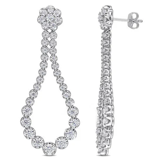 JMS always Earrings Original AMOUR 2 34 CT DEW Created Moissanite Open Pear Shape Dangle Earrings In Sterling Silver JMS always Earrings Original AMOUR 2 34 CT DEW Created Moissanite Open Pear Shape Dangle Earrings In Sterling Silver