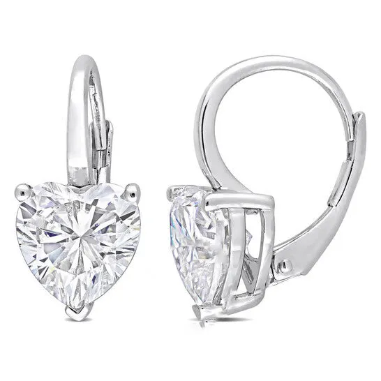 JMS always Earrings Original AMOUR 4 CT DEW Created Moissanite Heart Leverback Earrings In Sterling Silver JMS always Earrings Original AMOUR 4 CT DEW Created Moissanite Heart Leverback Earrings In Sterling Silver