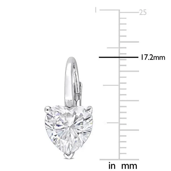 JMS always Earrings Original AMOUR 4 CT DEW Created Moissanite Heart Leverback Earrings In Sterling Silver JMS always Earrings Original AMOUR 4 CT DEW Created Moissanite Heart Leverback Earrings In Sterling Silver