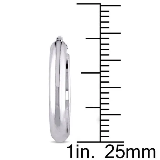 JMS always Earrings Original AMOUR Ovalshaped Hoop Earrings In 10K White Gold