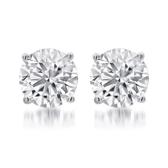 JMS always Earrings Original DiamondMuse 125 Carat TW Round White Diamond Sterling Silver Stud Earrings for Women