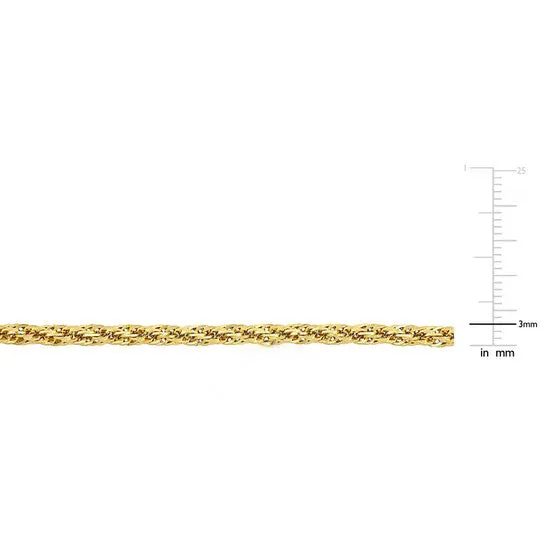 JMS always Necklaces Original AMOUR 3mm Infinity Rope Chain Necklace In 14K Yellow Gold 20 In