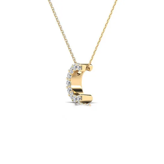 JMS always Necklaces Original Maulijewels 010 Carat Natural Round White Diamond Initial C Pendant Necklace In 14K Solid Yellow Gold With 18 Cable Chain JMS always Necklaces Original Maulijewels 010 Carat Natural Round White Diamond Initial C Pendant Necklace In 14K Solid Yellow Gold With 18 Cable Chain