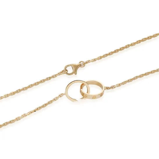 JMS always Necklaces Original PreOwned Cartier Love Interlocking Circle Necklace in 18k Yellow Gold 022 CTW JMS always Necklaces Original PreOwned Cartier Love Interlocking Circle Necklace in 18k Yellow Gold 022 CTW